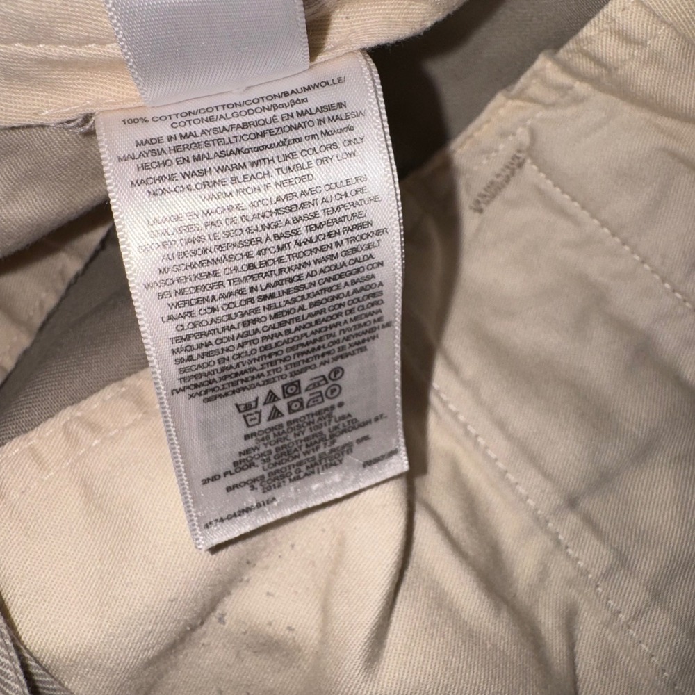 Brooks Brothers Advantage Chino Milano Khaki Pants Mens 40x32 Tan Cotton - Picture 7 of 9